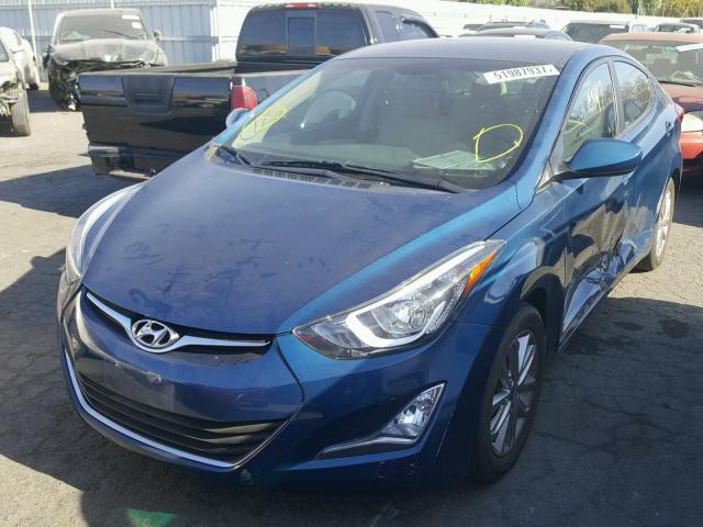 KMHDH4AE2EU051314 - 2014 HYUNDAI ELANTRA SE BLUE photo 2