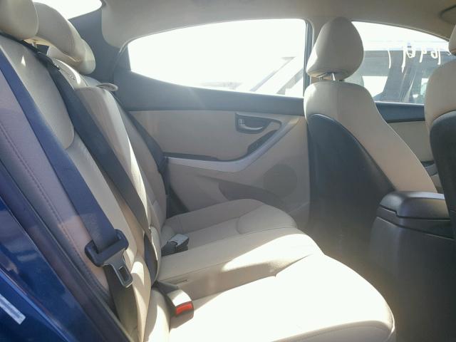 KMHDH4AE2EU051314 - 2014 HYUNDAI ELANTRA SE BLUE photo 6