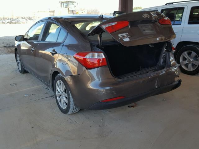 KNAFX4A67E5096880 - 2014 KIA FORTE LX BROWN photo 3