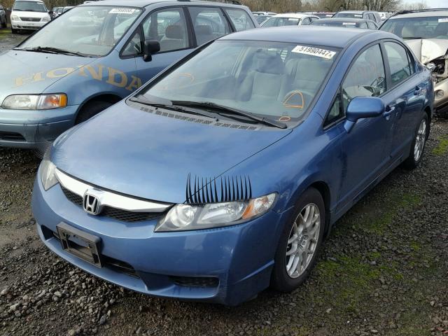 19XFA16539E007299 - 2009 HONDA CIVIC LX BLUE photo 2