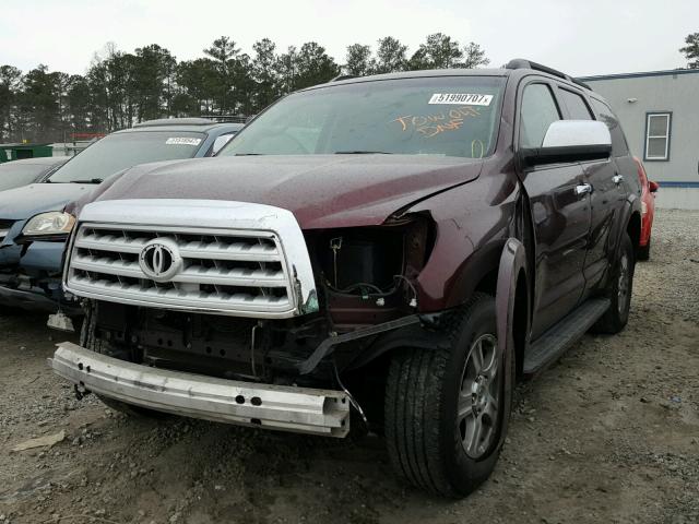 5TDZY68AX8S004940 - 2008 TOYOTA SEQUOIA LI BURGUNDY photo 2