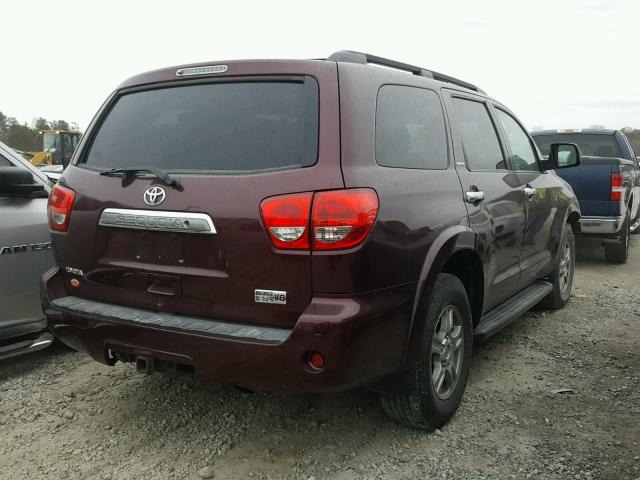 5TDZY68AX8S004940 - 2008 TOYOTA SEQUOIA LI BURGUNDY photo 4