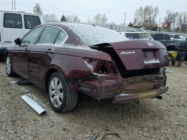 1HGCP26879A099524 - 2009 HONDA ACCORD EXL MAROON photo 3