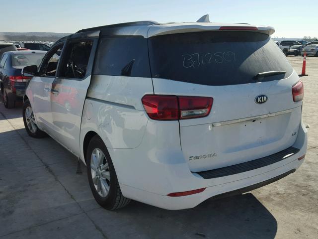 KNDMB5C16F6057709 - 2015 KIA SEDONA LX WHITE photo 3