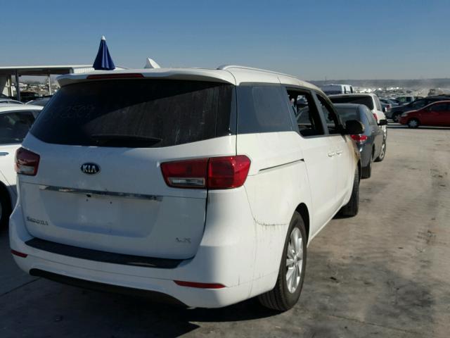 KNDMB5C16F6057709 - 2015 KIA SEDONA LX WHITE photo 4