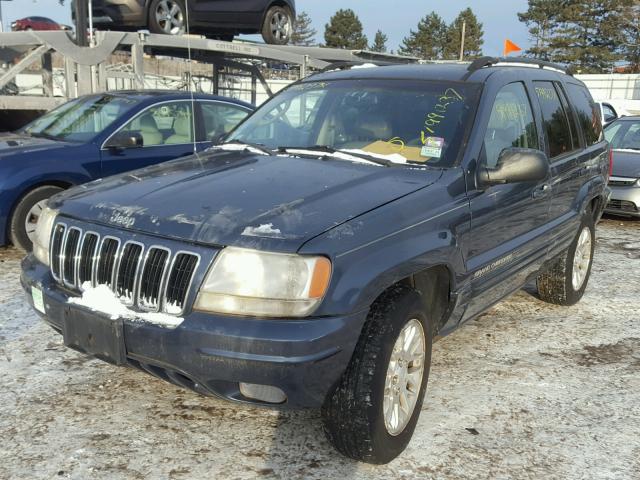 1J4GW58S52C146163 - 2002 JEEP GRAND CHER BLUE photo 2