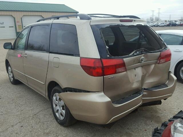 5TDZA23C05S235296 - 2005 TOYOTA SIENNA CE GOLD photo 3