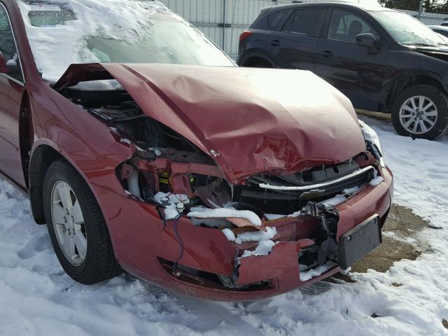 2G1WT58K981333942 - 2008 CHEVROLET IMPALA LT BURGUNDY photo 9