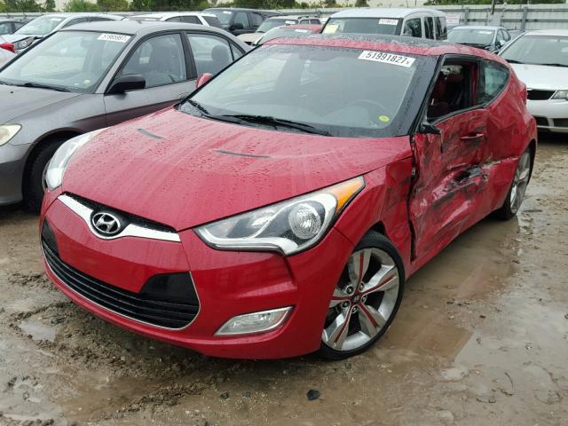 KMHTC6AD9EU206955 - 2014 HYUNDAI VELOSTER B RED photo 2