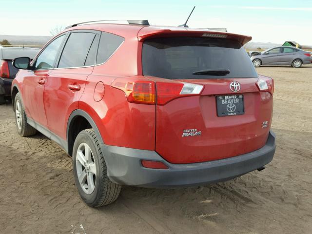 2T3RFREV8DW033392 - 2013 TOYOTA RAV4 XLE RED photo 3