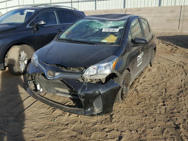 VNKKTUD3XFA047008 - 2015 TOYOTA YARIS BLACK photo 2