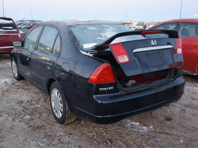 1HGES16581L054561 - 2001 HONDA CIVIC LX BLACK photo 3