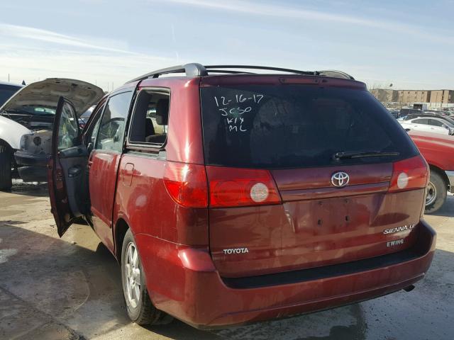 5TDZK23C39S233304 - 2009 TOYOTA SIENNA CE BURGUNDY photo 3