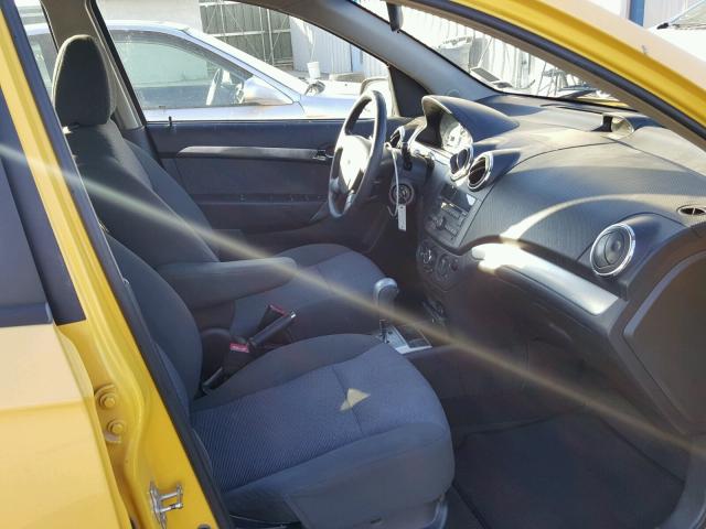 KL1TG56E79B607949 - 2009 CHEVROLET AVEO LT YELLOW photo 5