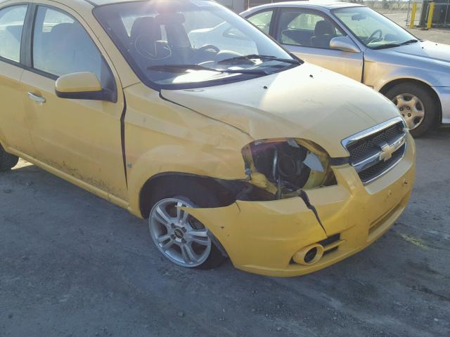 KL1TG56E79B607949 - 2009 CHEVROLET AVEO LT YELLOW photo 9