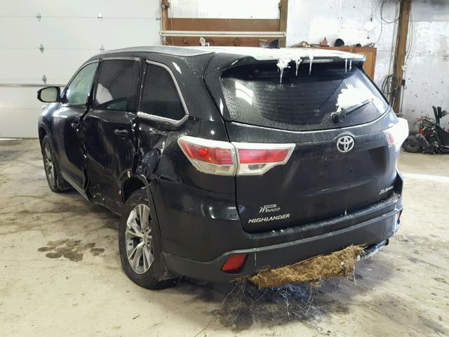 5TDJKRFH6FS083259 - 2015 TOYOTA HIGHLANDER BLACK photo 3