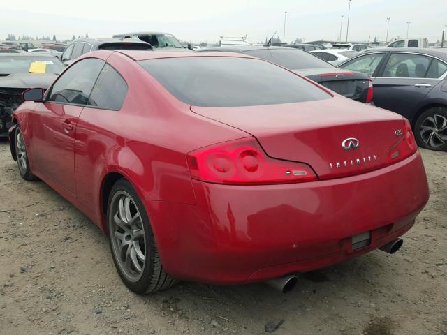 JNKCV54E06M710274 - 2006 INFINITI G35 RED photo 3