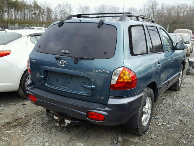 KM8SC73D42U265373 - 2002 HYUNDAI SANTA FE G GREEN photo 4