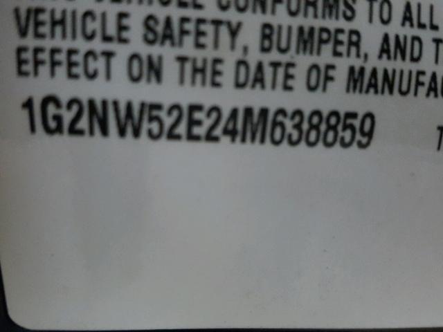 1G2NW52E24M638859 - 2004 PONTIAC GRAND AM G BLACK photo 10