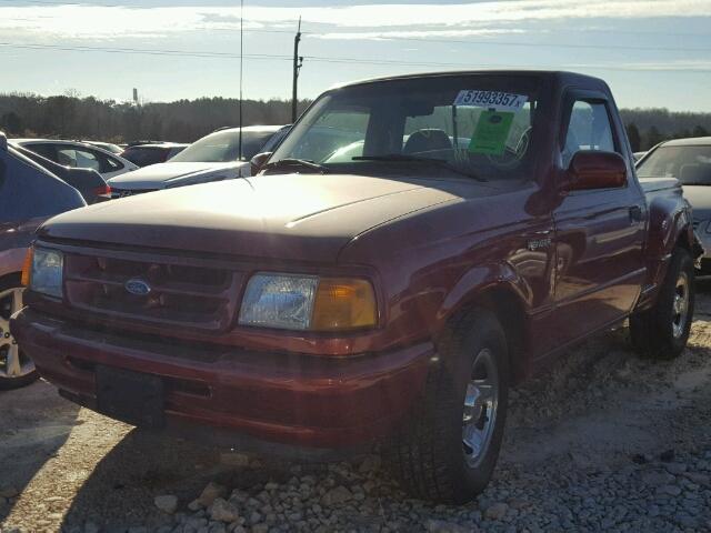 1FTCR10A5SPA12673 - 1995 FORD RANGER RED photo 2