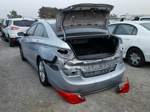 5NPEC4AC6DH660372 - 2013 HYUNDAI SONATA SE SILVER photo 3