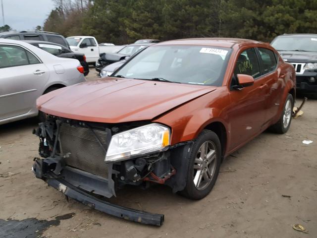 1C3CDZCB5CN154556 - 2012 DODGE AVENGER SX ORANGE photo 2