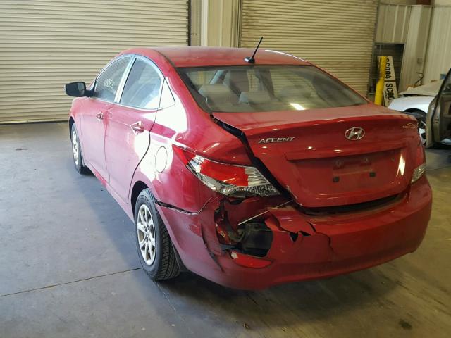 KMHCT4AE1DU452538 - 2013 HYUNDAI ACCENT GLS RED photo 3