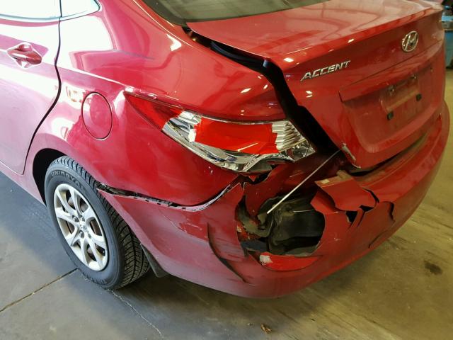 KMHCT4AE1DU452538 - 2013 HYUNDAI ACCENT GLS RED photo 9