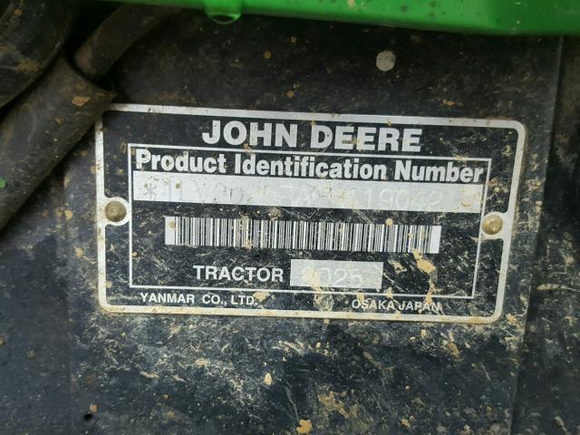 1LV2025RAFH119042 - 2015 JOHN DEERE TRACTOR GREEN photo 10