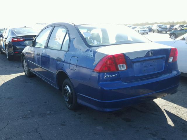 2HGES16315H546690 - 2005 HONDA CIVIC DX V BLUE photo 3