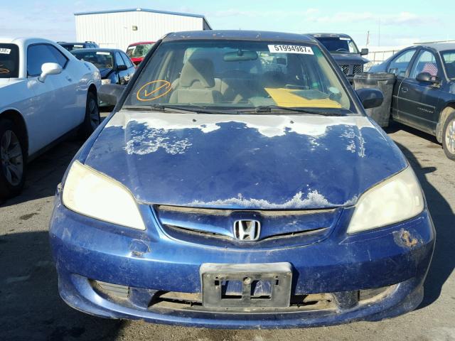 2HGES16315H546690 - 2005 HONDA CIVIC DX V BLUE photo 9