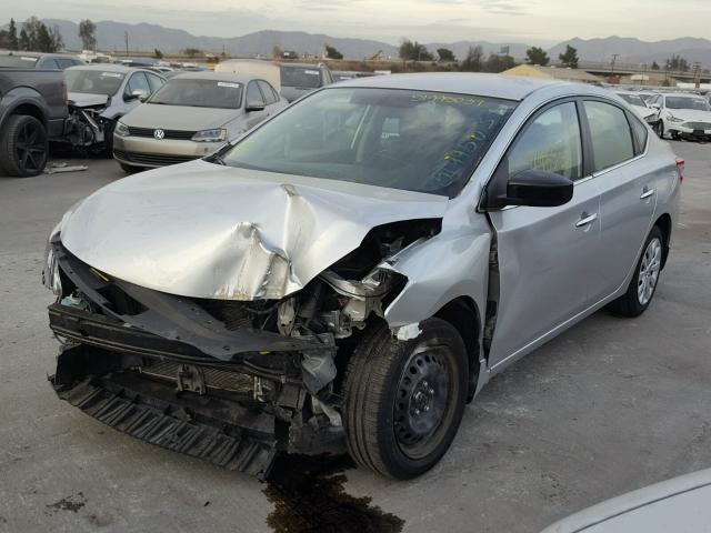 3N1AB7AP6FY371393 - 2015 NISSAN SENTRA S SILVER photo 2