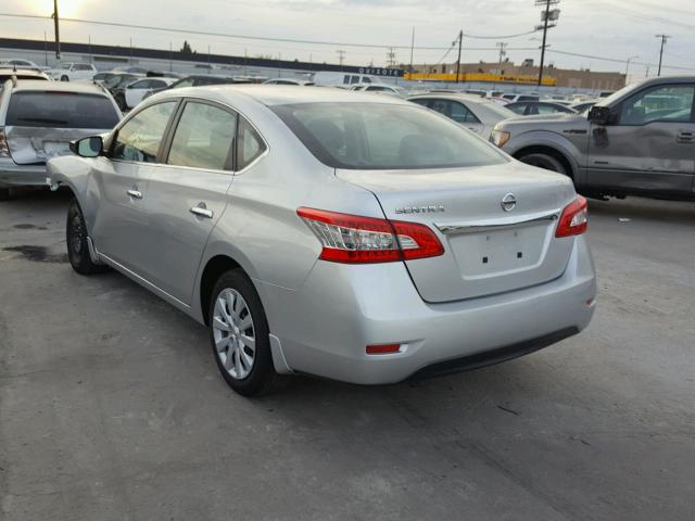 3N1AB7AP6FY371393 - 2015 NISSAN SENTRA S SILVER photo 3