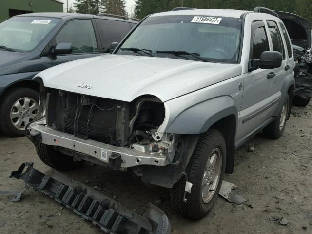 1J4GL48K05W718021 - 2005 JEEP LIBERTY SP SILVER photo 2