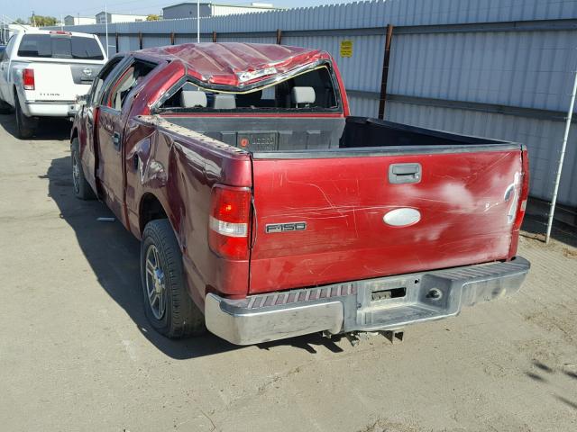 1FTPW12507KC12603 - 2007 FORD F150 SUPER RED photo 3