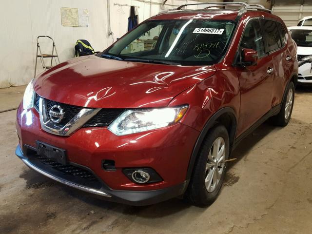 5N1AT2MV1GC814711 - 2016 NISSAN ROGUE S BURGUNDY photo 2