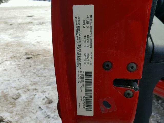 1B3ES56C85D185284 - 2005 DODGE NEON SXT RED photo 10