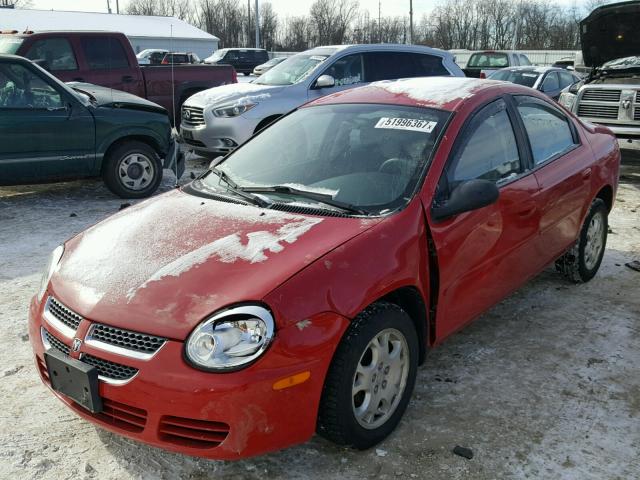 1B3ES56C85D185284 - 2005 DODGE NEON SXT RED photo 2