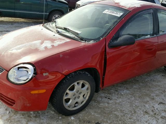 1B3ES56C85D185284 - 2005 DODGE NEON SXT RED photo 9