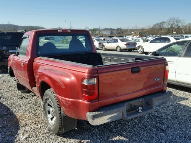 1FTYR10C81PA41171 - 2001 FORD RANGER BURGUNDY photo 3