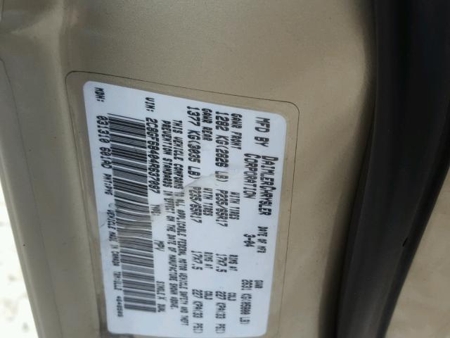 2C8GF68404R637097 - 2004 CHRYSLER PACIFICA 米色 照片 10