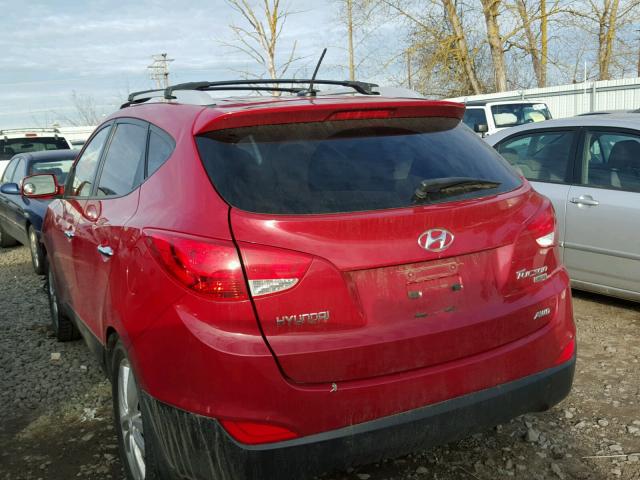 KM8JUCAC6BU214467 - 2011 HYUNDAI TUCSON GLS RED photo 3