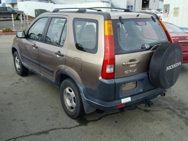 JHLRD68444C021933 - 2004 HONDA CR-V LX BROWN photo 3