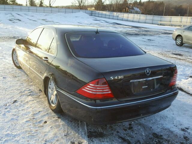 WDBNG70J23A322896 - 2003 MERCEDES-BENZ S 430 BLACK photo 3