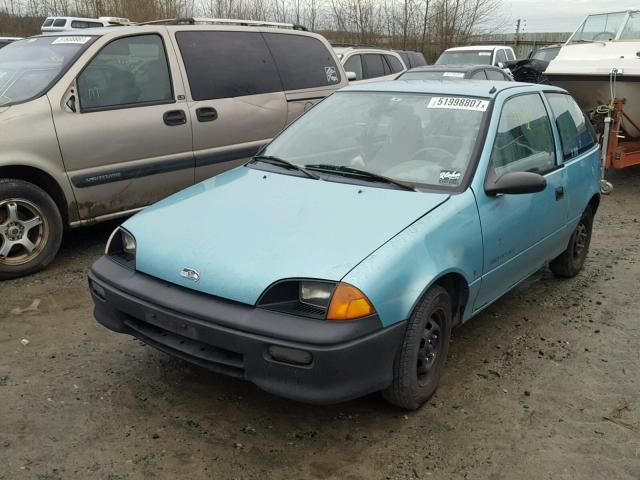 2C1MS2465N6778716 - 1992 GEO METRO XFI BLUE photo 2