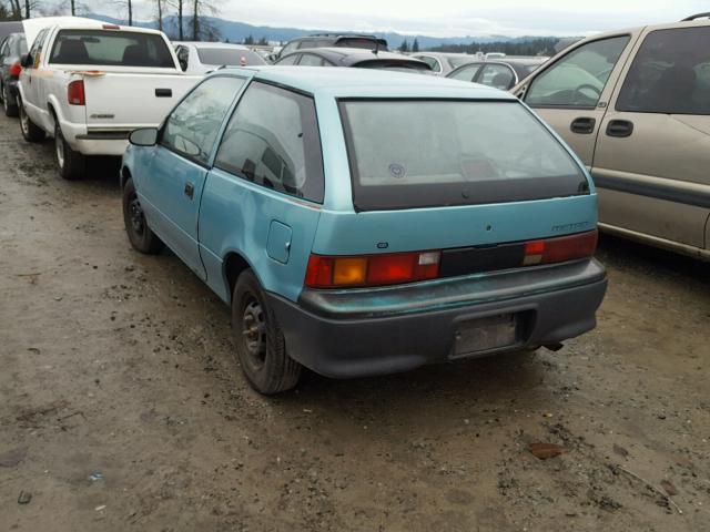 2C1MS2465N6778716 - 1992 GEO METRO XFI BLUE photo 3