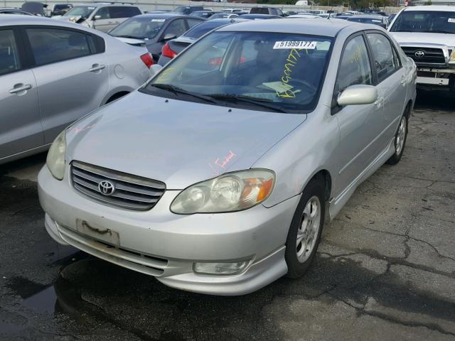 1NXBR32E03Z111066 - 2003 TOYOTA COROLLA CE SILVER photo 2