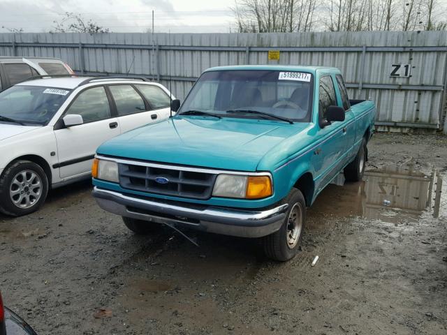 1FTCR14U3PPA70793 - 1993 FORD RANGER SUP GREEN photo 2