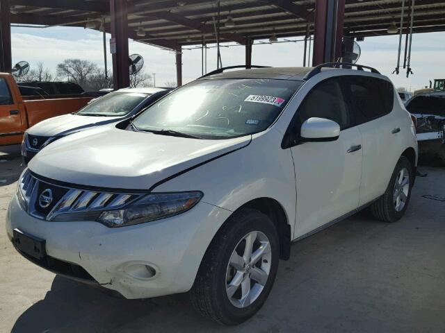 JN8AZ18U49W029152 - 2009 NISSAN MURANO S WHITE photo 2