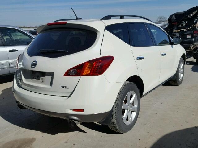 JN8AZ18U49W029152 - 2009 NISSAN MURANO S WHITE photo 4